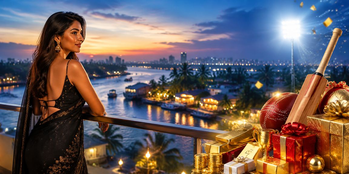 Kerala backwaters with cricket theme and betting edit