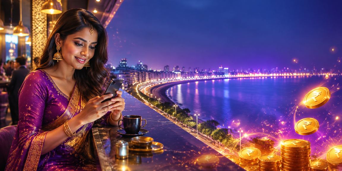 Mobile casino and betting scene at Mumbai Marine Drive